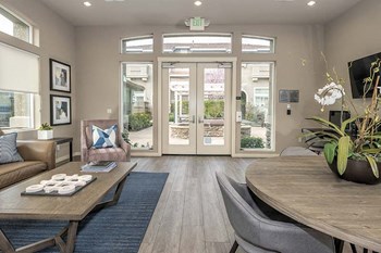 Clubhouse seating Apartments in Roseville, CA - Adora